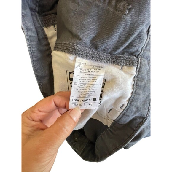 Carhartt Rugged Flex Relaxed Fit Canvas Work Shorts Men Size 48 Gray - Picture 6 of 9